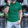 Polo de manga corta transpirable de alta gama, ligero y de lujo, de calidad sólida, estilo nuevo de verano 2025 con logotipo distintivo para hombre.
