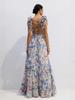 Vestido de pastel estampado transfronterizo 2026 para mujer, sin tirantes, hombros descubiertos, un hombro, con lazo, cintura fruncida, adelgazante, con abertura
