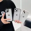 Modelo de Borde de Color Sólido Adecuado para Funda de Teléfono Móvil Apple 15Promax Panel Trasero Transparente de PC 14Pro Simple 13Pro12 Agujero Grande
