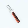 Llavero de Cuerda para Saltar Colorida de 15 cm Anillo Metálico de 3 cm Nudo de Maíz Cuadrado Cuerda Decorativa Tejida a Mano DIY