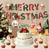 Nuevas Decoraciones de Atmósfera Festiva Navideña Retro, Guirnalda de Letras, Adornos Colgantes Espirales, Set de Toppers para Pasteles