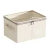 Caja de almacenamiento de ropa de algodón y lino a prueba de polvo con tapa, engrosada y lavable, adecuada para armarios de dormitorios y almacenamiento de pantalones