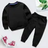Conjunto de Dos Piezas de Sudadera y Pantalón de Chándal para Niños de Primavera y Otoño, Nuevo Estilo para Niños Grandes, Medianos y Pequeños, Conjunto de Uniforme Grupal, Diseño Liso en Stock, Modelo de Exportación