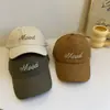 Gorra de Béisbol Bordada con Letra Simple Retro para Mujer, Ala Ancha, Corona Profunda que Hace que la Cara Parezca Más Pequeña, Protección Solar, Ala Suave, Gorra tipo Pico para Hombre