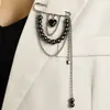 Broche Europeu e Americano Transfronteiriço de Joias em Formato de Coração Estrela Estrela de Quatro Pontas Corrente com Franja Acessório de Roupa para Mulheres Moda de Luxo Leve Acessório de Alfinete