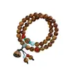 Pulsera de Material Antiguo de Ciprés de Acantilado Taihang Estilo Étnico Pulsera de Madera Juguete Escultura en Madera Cuentas Budistas Pulsera de Cuentas de Oración Wenwan Mayoreo