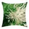 Nueva Serie Floral Decoración del Hogar Verde Fresco Impresión Digital Felpa Corta Funda de Cojín para Sofá de Dormitorio