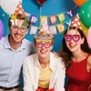 Gafas de Cumpleaños Estilo Ins para Niños Velas Velas para Pastel Accesorios para Fotos Decoración de Fiesta de Cumpleaños Gafas con Marco de Letras de Dibujos Animados