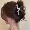 Nuevo Modelo 2025 Diseño Sencillo Pinza para el Cabello de Tiburón con Forma de Ola para la Parte Trasera de la Cabeza, Pinza Grande de Gama Alta para Mujeres