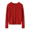 Cárdigan de Cachemira con Punto Trenzado y Cuello Redondo para Mujer, Ropa de Abrigo para Otoño e Invierno, Top Grueso y Cálido, Corte Ajustado, Chaqueta de Punto Adelgazante