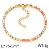 Pulseira quadrada de zircônia colorida em aço inoxidável, estilo coreano ins, luxo leve, requintadamente cravejada com diamantes, versátil para o uso diário, acessório feminino