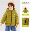 Chamarra Ligera de Plumas para Bebé Dudu Otoño e Invierno Abrigo Cálido con Capucha para Niños Ropa de Invierno Nueva Ropa para Niños y Niñas