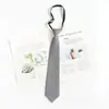 Corbata Gris para Mujer Estilo JK Japonés Perezoso Fácil de Planchar Estilo Academia Rayas Cortas Corbata Pequeña Accesorio para Camisa de Hombre Corbata de Moño para Mujer