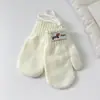 Manoplas de Lana de Alpaca de Colores Dulces con Cuello Halter para Invierno, Unisex para Bebé, Resistentes al Frío para Exteriores, Guantes de Punto Gruesos y Cálidos