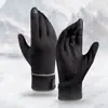 Outono e inverno ciclismo ao ar livre luvas quentes masculinas à prova de vento à prova d'água tela sensível ao toque mais veludo inverno esqui antiderrapante