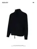 # Chaqueta Cálida Versátil de Color Sólido Ovdy de Punto Cardigan de Punto con Cremallera y Cuello Medio Alto Suéter Casual Simple de Gama Alta