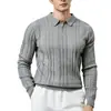 Suéter con solapa para hombre 2025 Otoño/Invierno Nuevo Ajuste Delgado Top de punto con media cremallera para hombre Versátil de manga larga Capa base de punto Moderno