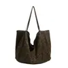 Bolso tote vintage de gran capacidad, bolso de hombro con estampado de leopardo estilo europeo y americano, bolso de lona casual de moda, bolso de mano simple para mujer