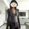 Camiseta de Manga Larga con Encaje de Empalme Retro Coreano para Primavera y Otoño, Nueva para Mujer, Ajustada, Aspecto Adelgazante Cepillado, Camiseta Interior