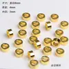 Color oro de 14k que no se desvanece, cuentas barril de posicionamiento de agujero grande, cuentas espaciadoras fijas para cuerda de mano tejida a mano DIY, espaciador de cuentas de paso recto