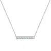 Pingente Trapezoidal de Prata de Lei S925 Cravejado com Diamantes Brancos com Design Linear, Colar Feminino de Moda de Nicho Joia de Prata
