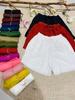 Shorts de Ramio para Mujer Verano Artístico Vintage con Cordones en la Cintura con Correa y Forro Pierna Recta Pierna Ancha Pantalones Casuales Delgados 3602