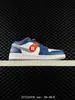 Air Aj1 Jordan 1 Low Cano Baixo Azul Branco Verde Tênis de Basquete Swoosh Jumpman Wings Log