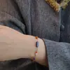 Nuevo Pulsera de Cuerda Roja Trenzada Hecha a Mano Estilo Chino con Lapislázuli y Cinabrio, Lujo Ligero, Nicho, Gama Alta, Joyería Simple y Versátil