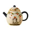 Tetera Pequeña de Cerámica de Gama Alta del Fabricante, Tetera Individual, Especializada para Preparar Té, con Separación de Hojas de Té y Agua