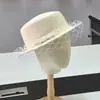 Sombrero de Fieltro de Moda con Rejilla, Lazo, Estilo Japonés, Casual Retro, Lana, Copa Plana, Ala Plana, para Otoño e Invierno