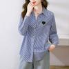 Venta Directa de Fábrica Camisa Blanca Pura para Mujer de Manga Larga Primavera Nuevo Diseño Top de Chal de Punto de Nicho Camisa de Algodón Puro