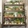 Novo Modelo de Suporte de Flores com Rodas, Estante de Armazenamento Móvel, Estilo Escada, de Chão, Suporte de Flores Multicamadas para Sala de Estar, Varanda e Uso Externo