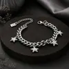 Pulsera Colgante Estrella de la Suerte Moda Masculina Personalidad Versátil para el Trabajo Pulsera Femenina Hip Hop Simple Moderna Joyería con Toque de Alta Gama