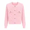 Cárdigan de punto con cuello redondo y estampado de pata de gallo estilo Chanel para mujer, Ropa exterior ajustada de Amazon, Abrigo corto de lujo ligero vintage