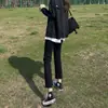 Pantalones vaqueros rectos tipo baguette de tubo negro para mujer, otoño 2024, nuevos de otoño, pantalones pequeños para mujer