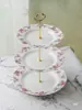 Platos de Cerámica con Relieve Estilo Palacio Europeo para Frutas en Varios Estilos, Platos de una Sola Capa, Platos de Presentación, Platos Creativos, Platos para Bodas con Defectos
