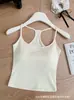Top de tirantes sin mangas picante para chica americana con hermosas tiras en la espalda, copas fijas integradas, ropa interior, ropa exterior, lencería casual sin espalda
