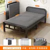 Cama de solteiro dobrável simples para uso doméstico, cama de cochilo para adultos, cama de casal para quarto, cama extra para moradia de aluguel, cama de ferro de painel duro portátil