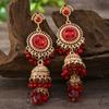 Pendientes Largos Bohemios Cuidadosamente Seleccionados para Mujer, Pendientes de Borla Acrílica Coloridos Retro, Estilo Étnico de Yunnan, Versátiles