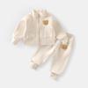 Traje de ropa deportiva para niños procesado y personalizado, estilo otoño e invierno para niños y niñas, conjunto sencillo de dos piezas de terciopelo cálido