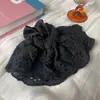Corea del Sur Chanel Tela de Encaje Negro Cola de Caballo Baja Anillo de Cabello Multicolor Tocado Elegante