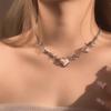 Collar de amor inflado, estilo dulce y fresco, color rosa, diseño de nicho, cadena de clavícula, accesorios de lujo ligeros de nuevo grado 2023