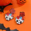 Brincos de Chapéu de Fantasma de Doce de Halloween Brincos Pequenos de Acrílico para Feriado Brincos Desenho Animado Fofos Engraçados
