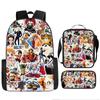 Mochila de uma peça para alunos do ensino fundamental e médio Mochila Vela Rei Mochila Cartoon Mochila de três peças