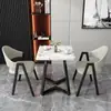 Mesa y sillas de reunión de estilo nórdico, moda italiana, lujo ligero; mesa de recepción y negociación de negocios de alta gama, mesa de ocio para patio