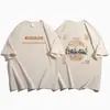 Camiseta Feminina Verão Algodão Puro Tamanho Grande Solta Estilo Americano Manga Curta Tendência Retro Estilo Hong Kong Design Chique Tops de Nicho