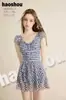 Haoshou 161002 Nuevo Traje de Baño para Adultos para Mujer, Estilo Fresco y Dulce, Traje de Baño de una Pieza Estilo Falda Adelgazante