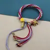 Cuerda de Mano de Xizang Cuerda de Algodón para Frotar la Mano Cuerda de Mano de Colores Pulsera de Estilo Étnico Tejida a Mano Adorno de Xizang Pulsera de Thangka
