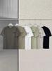 Essenciais Gola Redonda Manga Curta Nevoeiro Linha Dupla Solta Casual High Street Estilo Americano Manga Meia-Manga Marca Moderna Masculina Camiseta de Algodão Puro