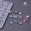 K9 Novo High-End 5.5*8mm Retangular Octogonal Fundo Plano Colorido Pedras de Strass para Nail Art com Base Dourada Adesivos de Unha